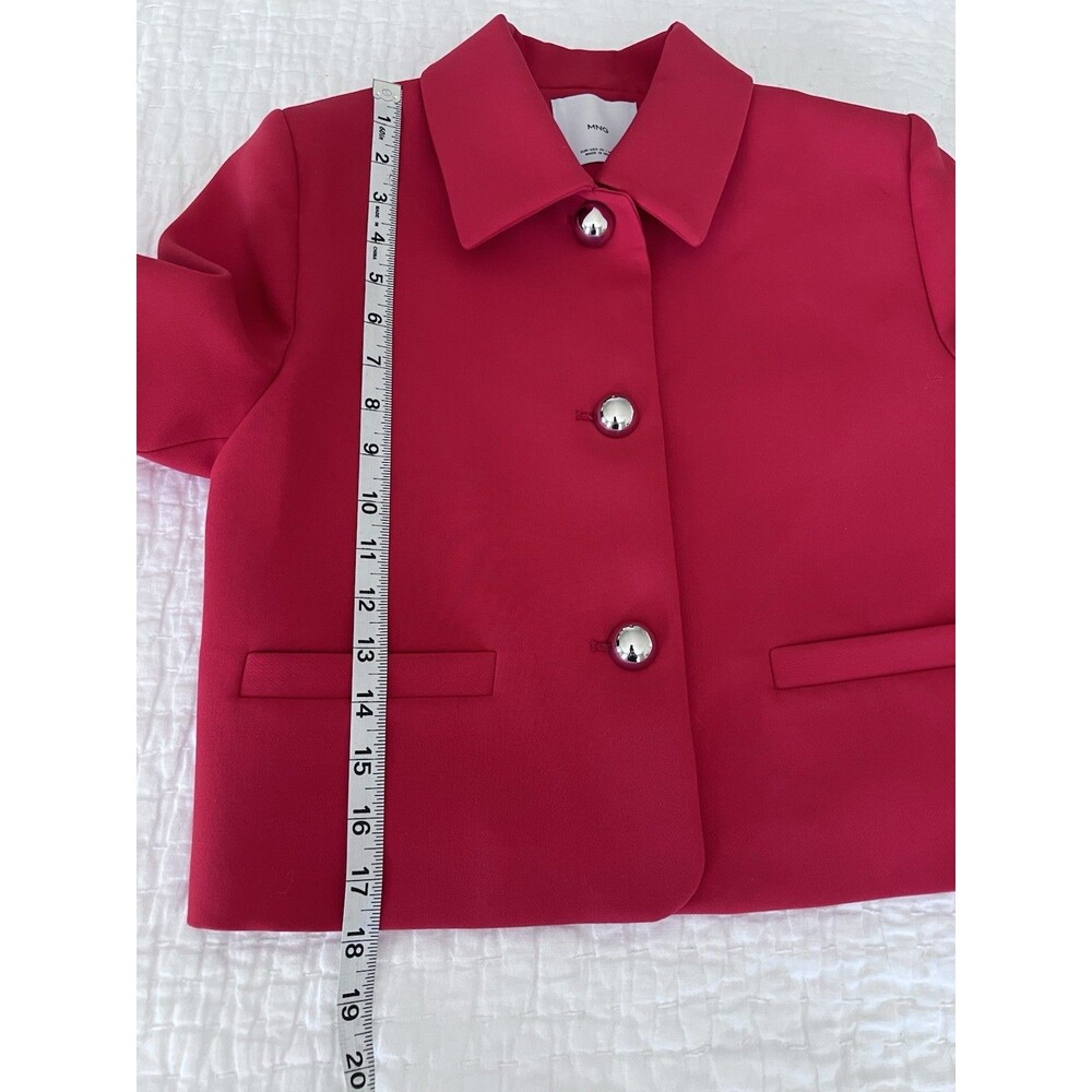Mango Button Cropped Jacket Red Size XS EUC - Picture 7 of 9